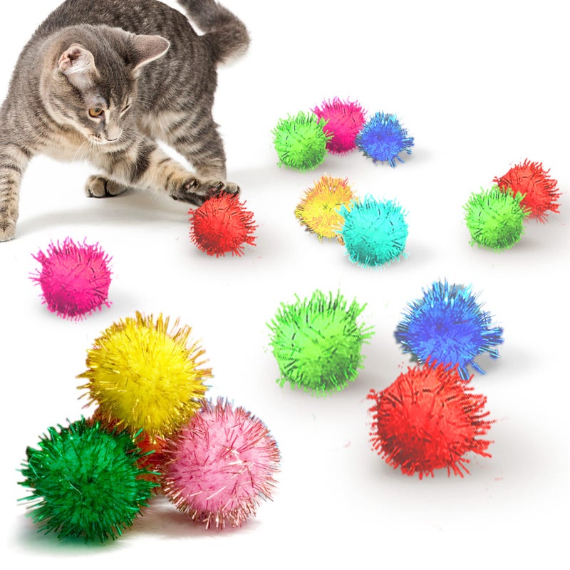Meric CoCoo 20-Pack Cat Toy Sparkle Ball Jumbo Pack, Unleash Your Catâ€™s Inner Lion, No More Flabby Tummy, Get Your Kitty Fit Again with These Sparkly Balls, Ideal for Multi-Cat Homes, Bond Over Play - Image 1